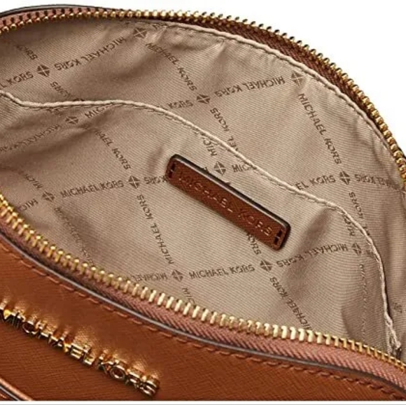 Michael Kors Jet Set Travel Medium Leather X Cross Dome Crossbody Handbag - Picture 3 of 9